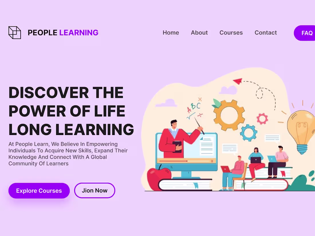 Cover image for learning platform landing page | Herosection
