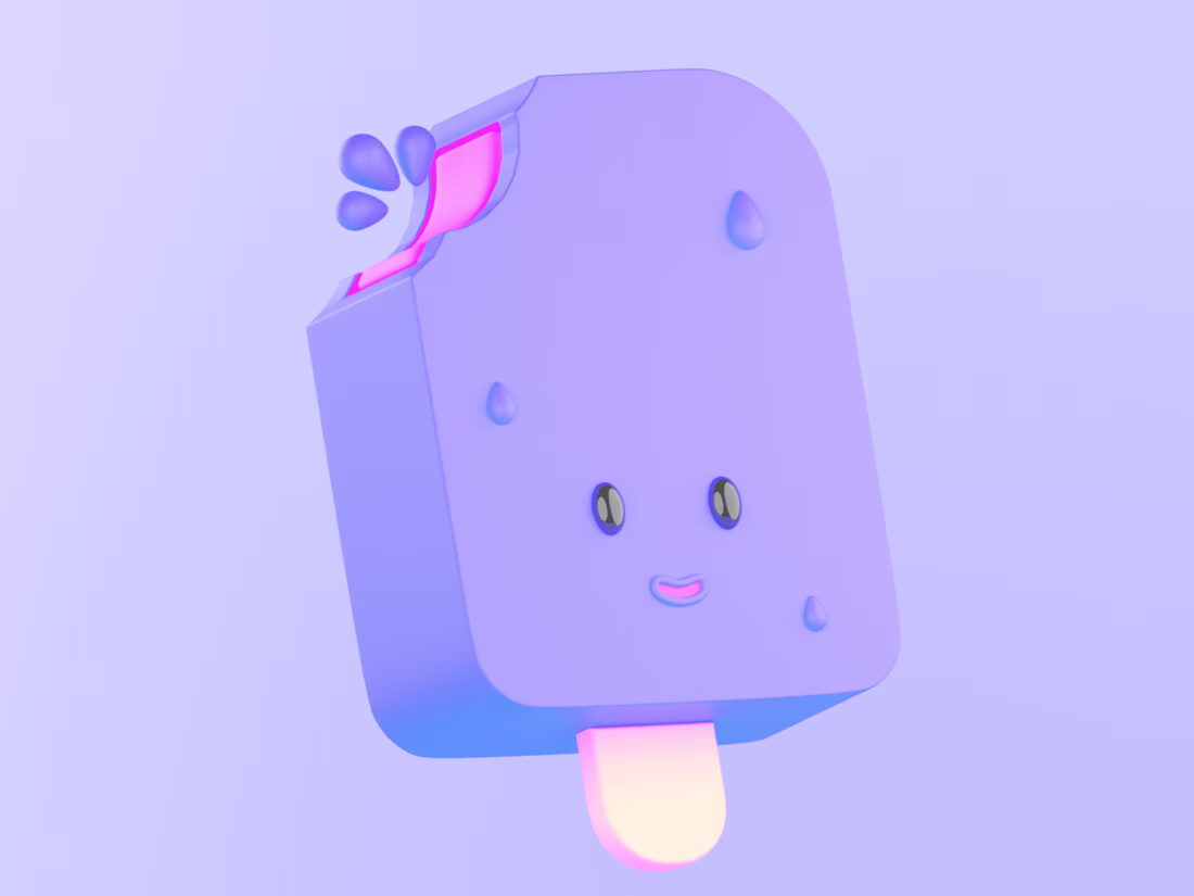 Cover image for Smiling Ice Cream Pop - 3D Character Render