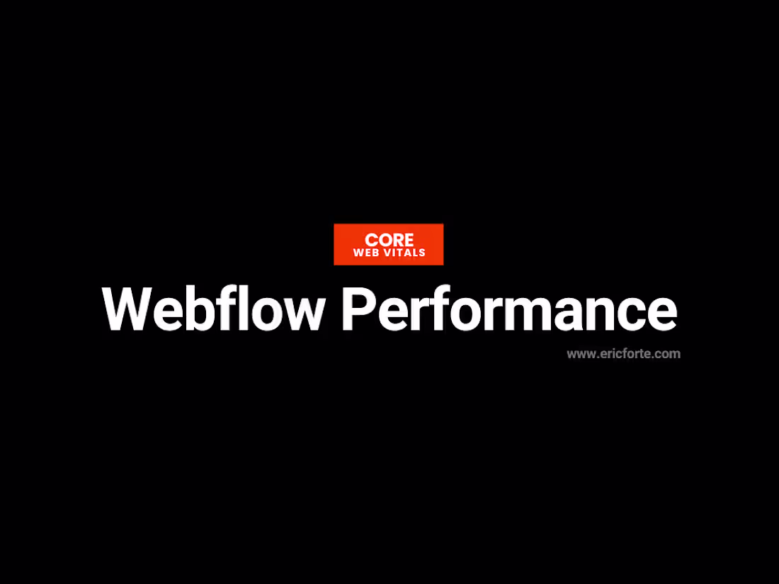 Cover image for Webflow Performance Optimization