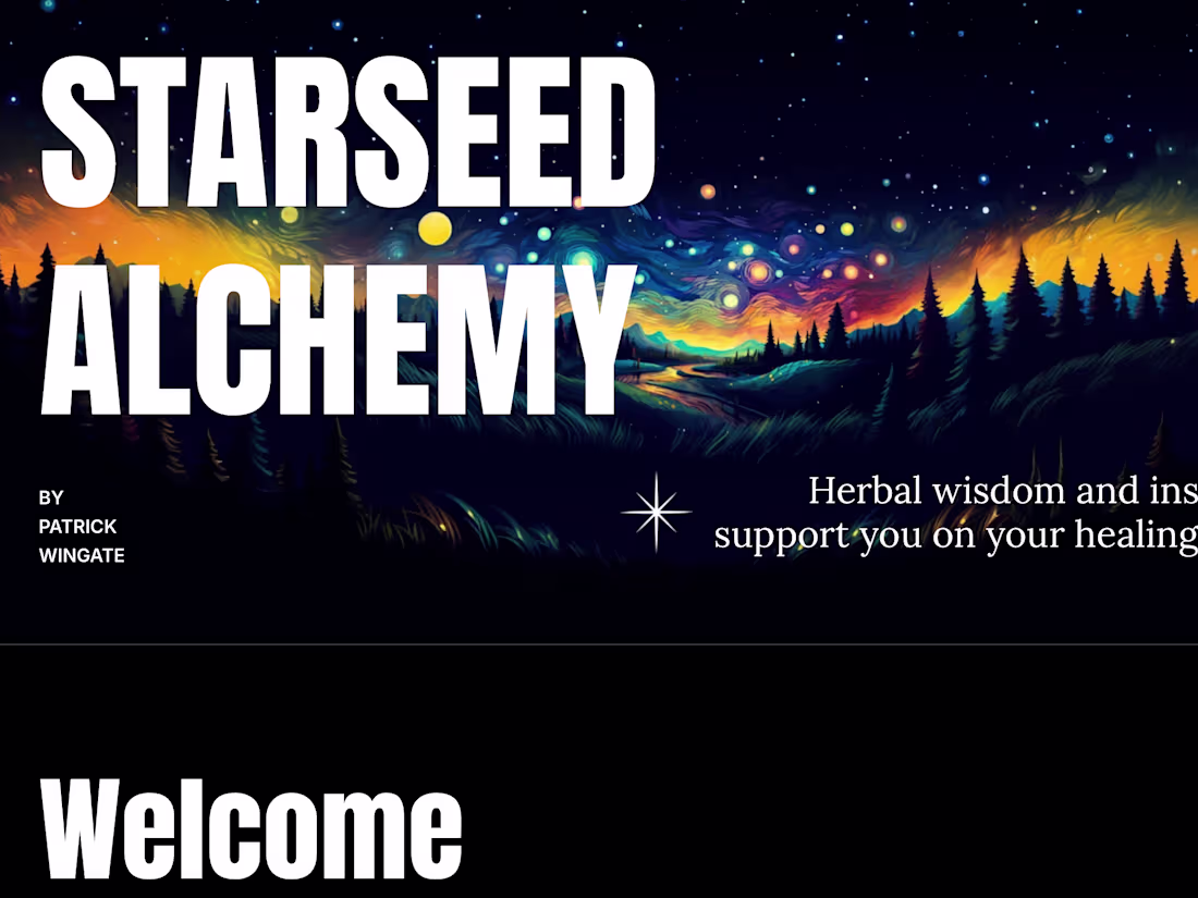 Cover image for Starseed Alchemy Landing Page Design
