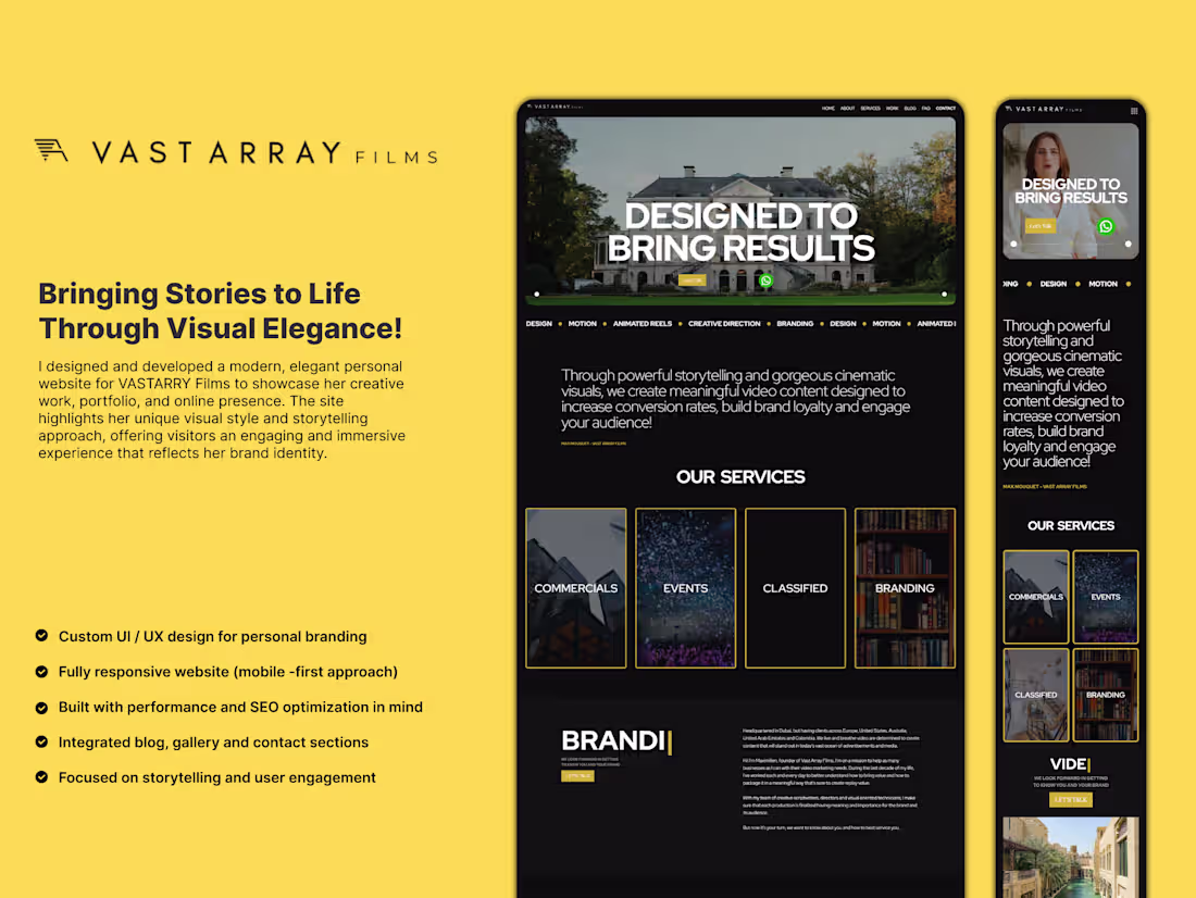 Cover image for I designed and developed a modern, elegant personal website ...