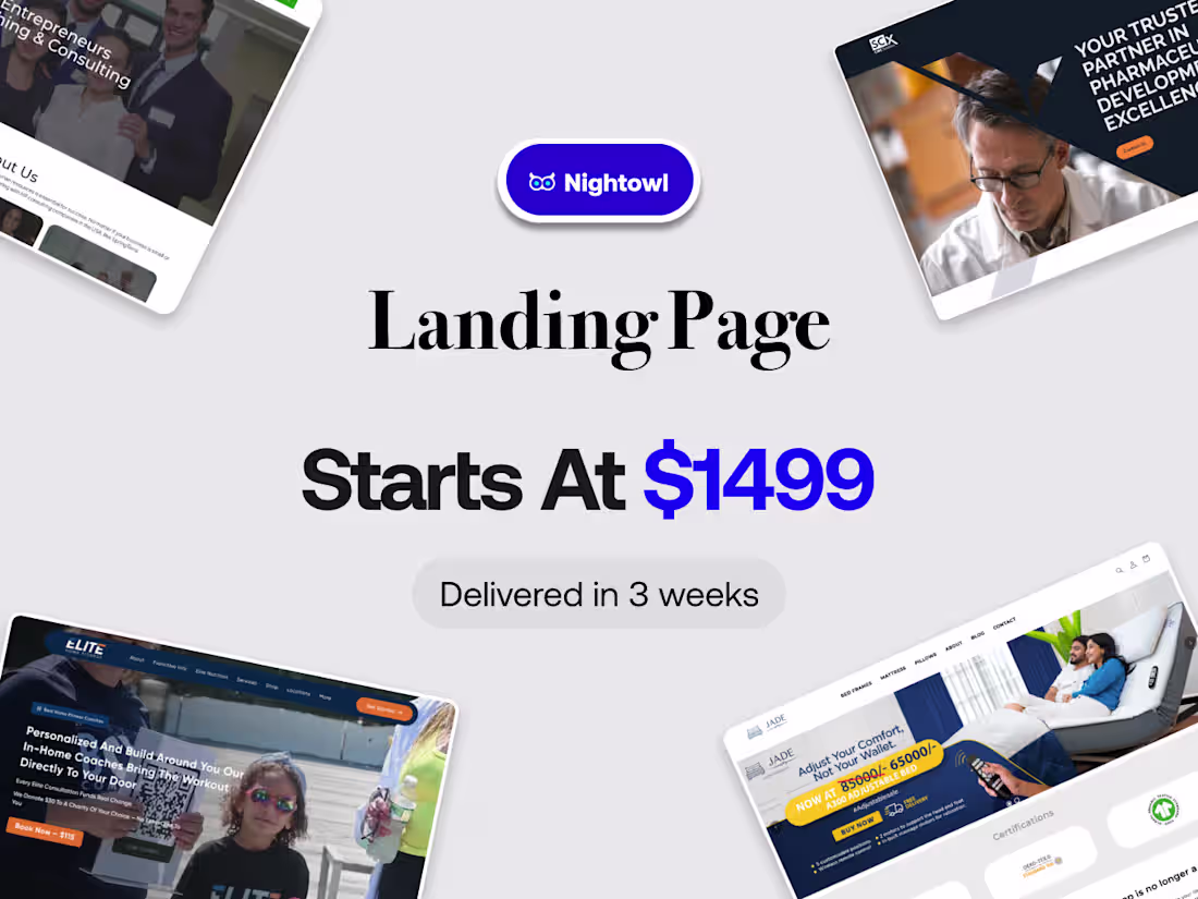 Cover image for Landing page design and development 