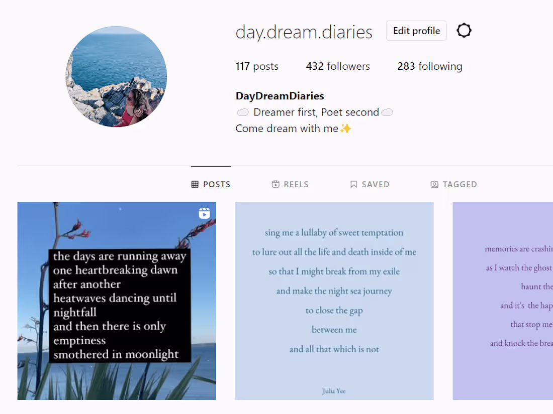 Cover image for DayDreamDiaries (@day.dream.diaries) • Instagram page