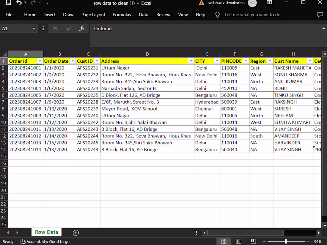 Cover image for Excel Data Cleaning 