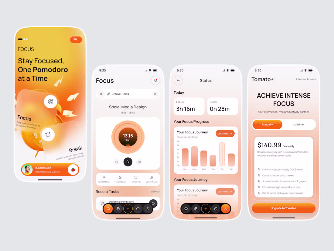 Cover image for Productivity App UI Design