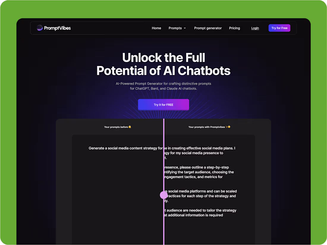 Cover image for PromptVibes- ChatGPT Prompt Generator