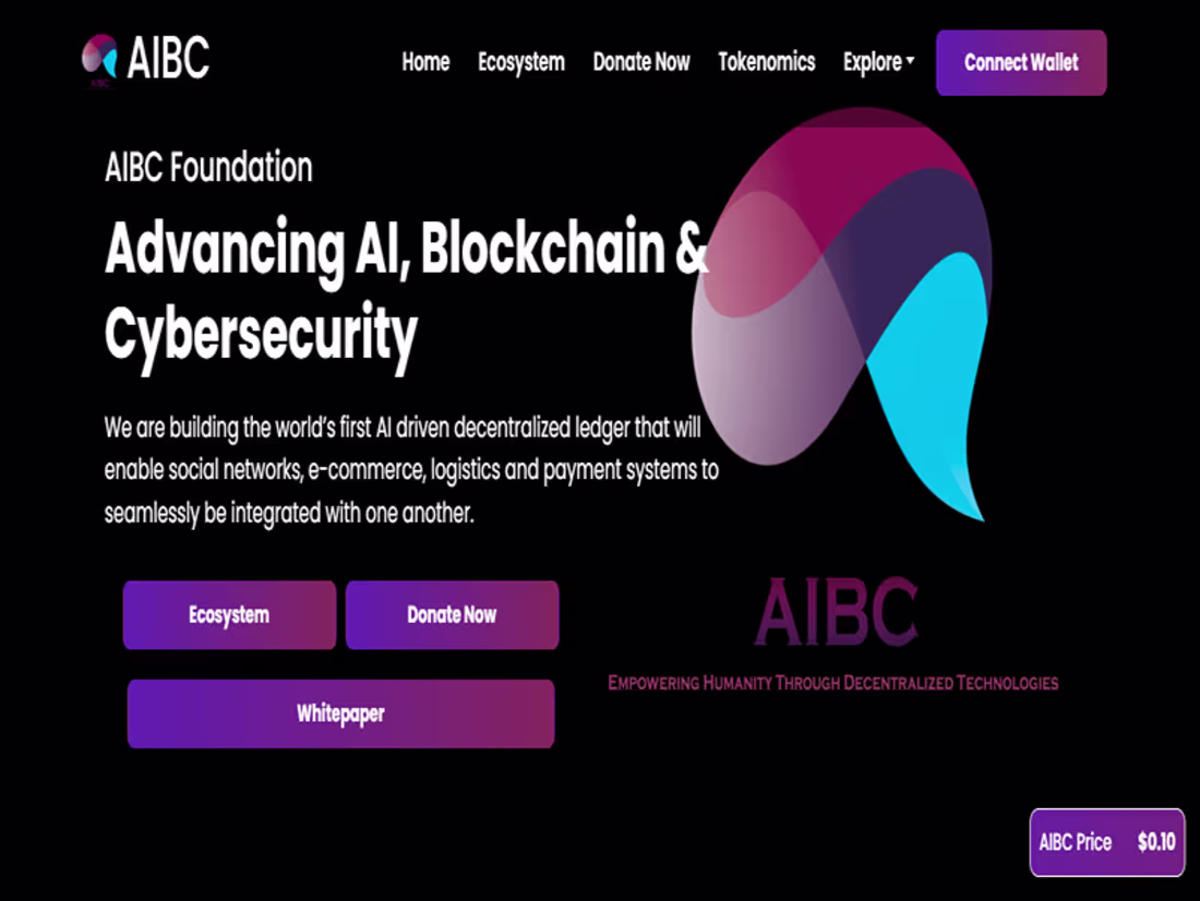 Cover image for AIBC Foundation Website with blockchain intergation