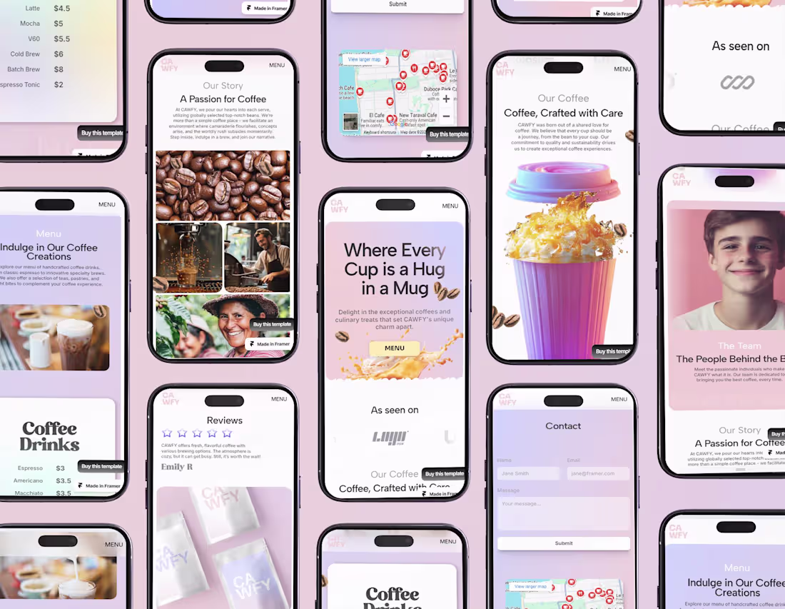 Cover image for Cawfy - Framer Site for Café