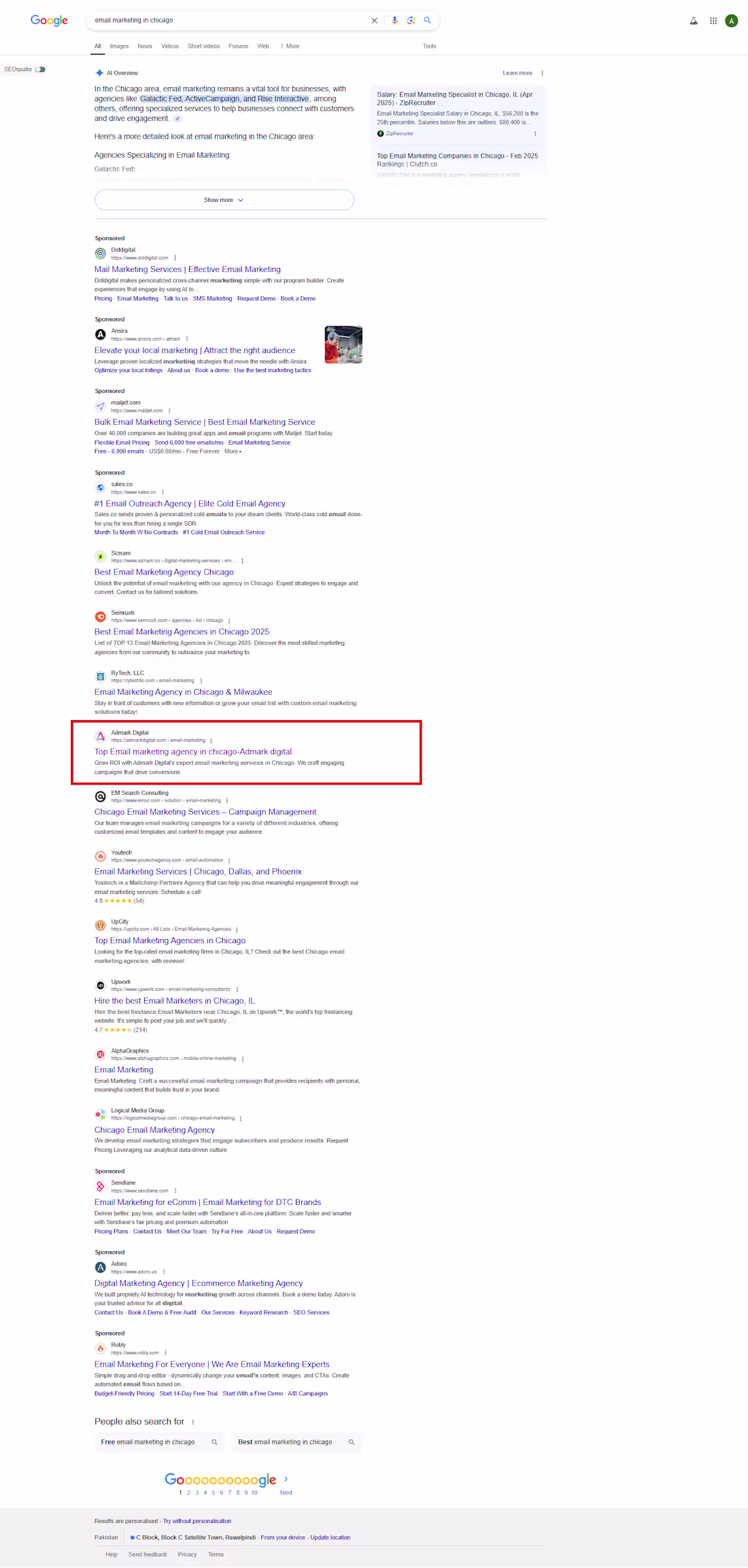 Cover image for Top Google Ranking for "Email Marketing in Chicago"