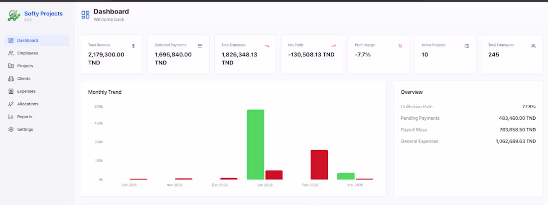 Cover image for SoftyProjects: Corporate Financial & Payroll
