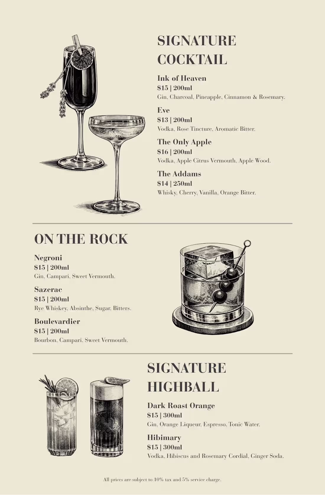 Cover image for Craft Bar Beverage Menu —