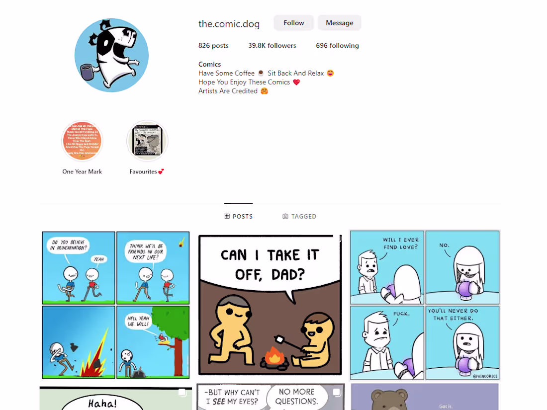 Cover image for The Curation Account @the.comic.dog