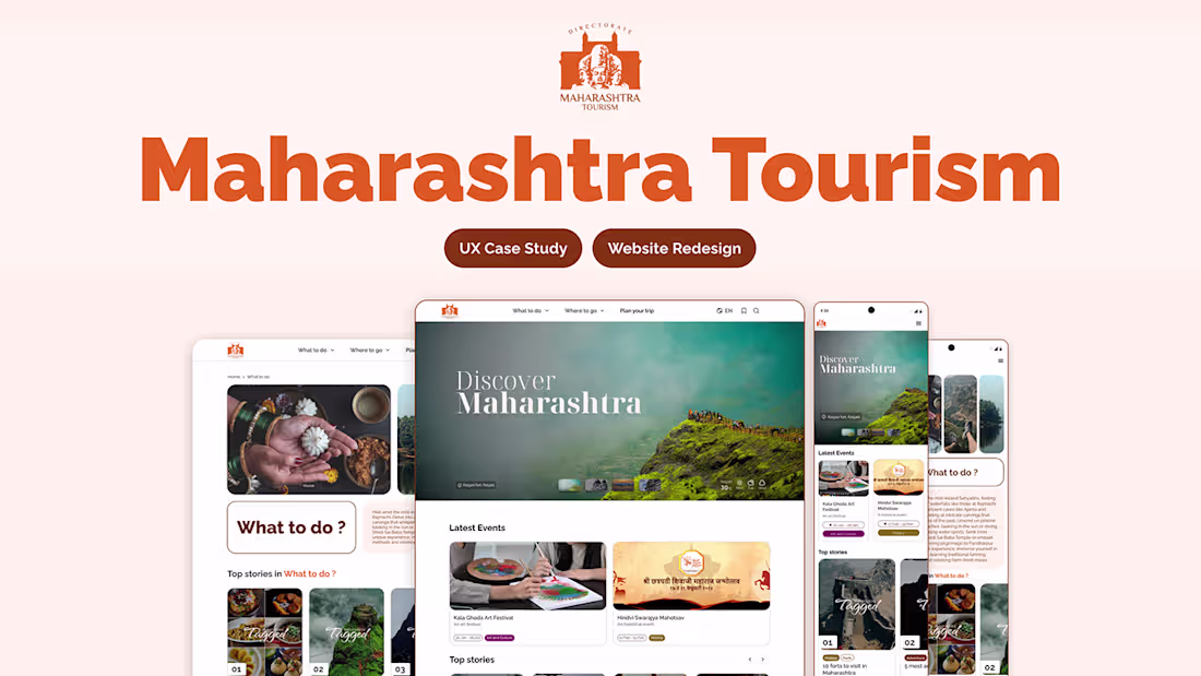Cover image for Maharashtra tourism Website Redesign : A UX case study