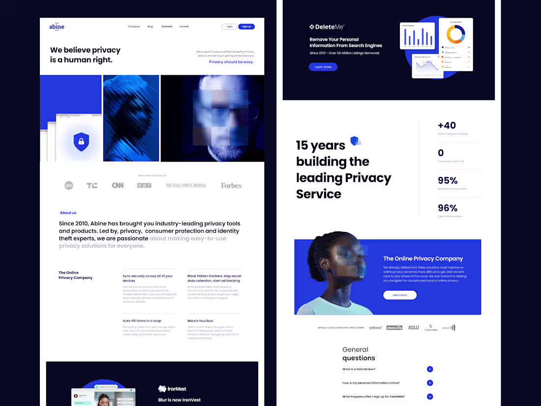 Cover image for A sneak peek at the Abine website redesign I'm working on— h...