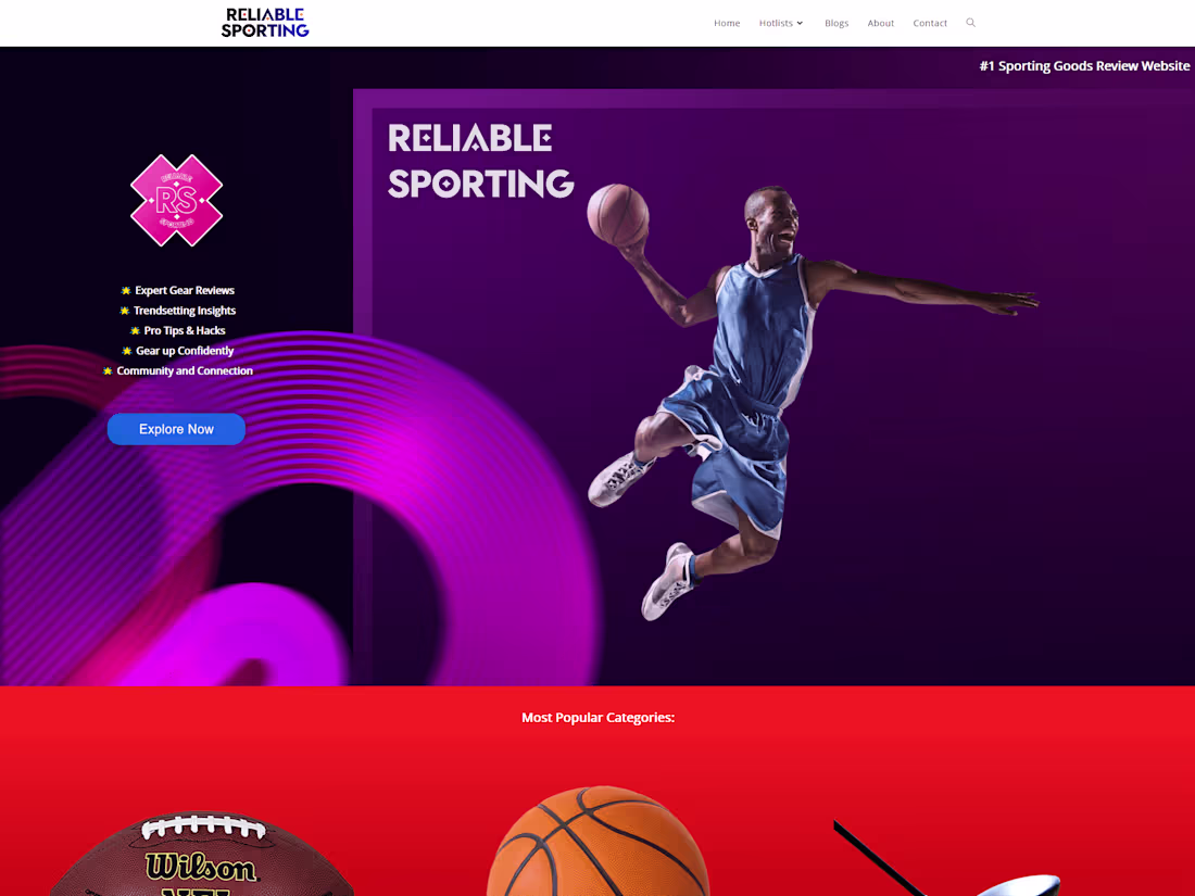 Cover image for Reliable Sporting: #1 Sporting Goods Review Site