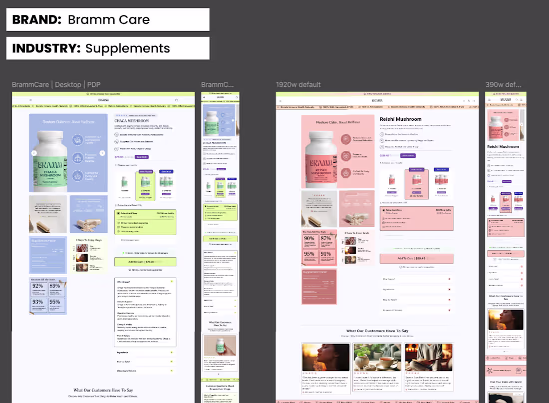 Cover image for BRAMM CARE Product Page Design