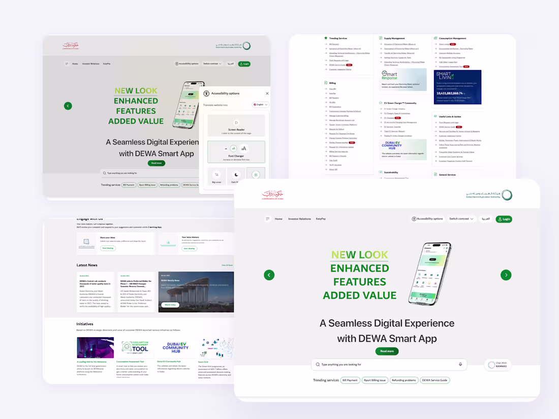 Cover image for DEWA Homepage Redesign for Accessibility