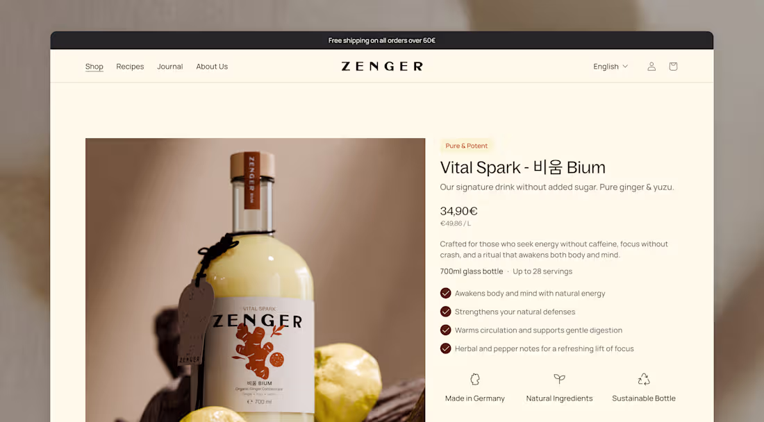 Cover image for UI/UX Design of Zenger's Shopify Ecommerce Store