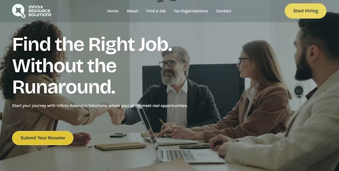 Cover image for Infinix Resource Solutions – WordPress/Elementor Website