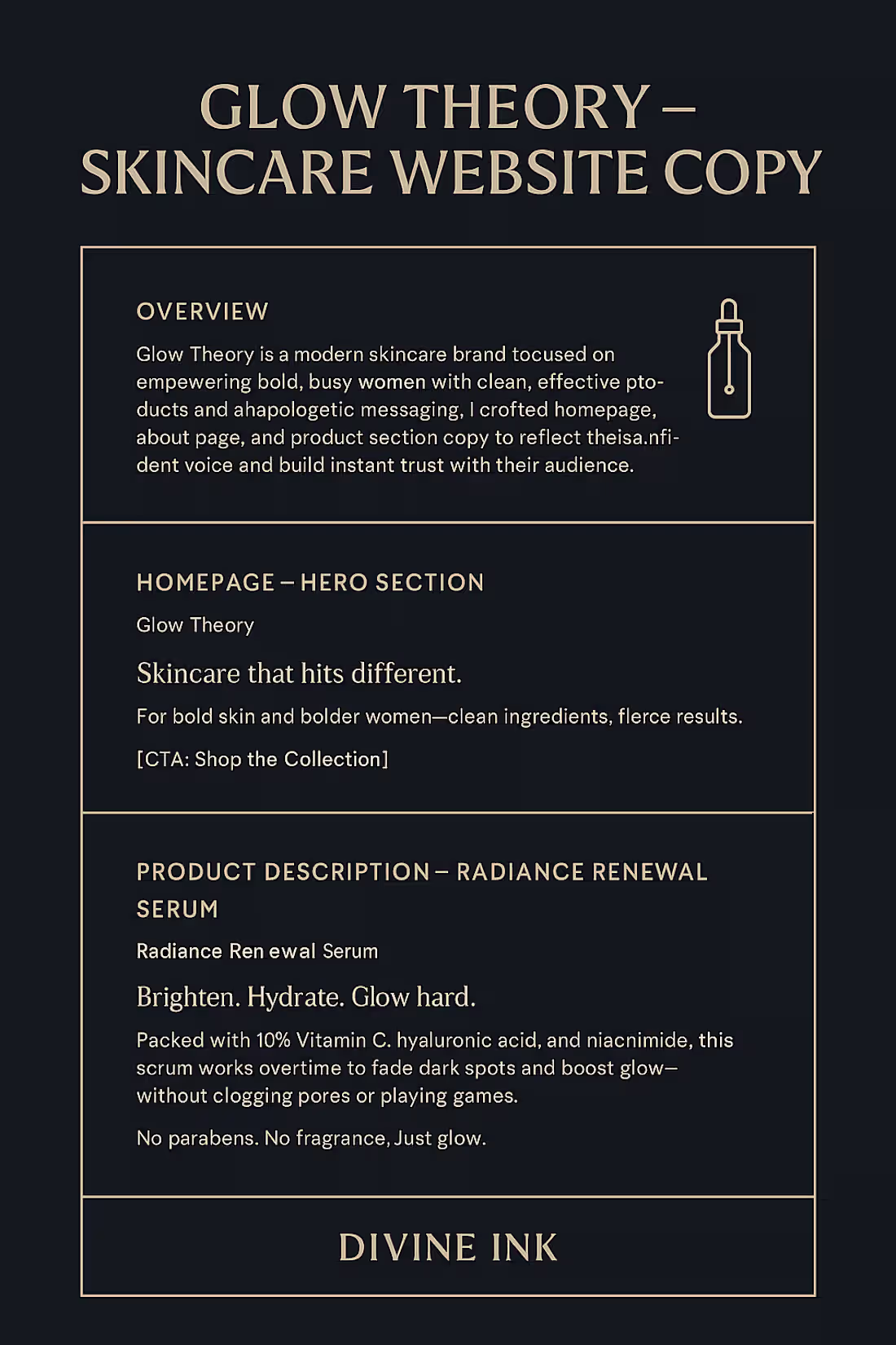 Cover image for Website Copywriting for Glow Theory – Wellness & Beauty Brand