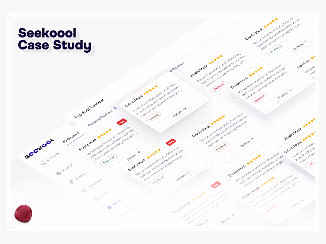 Cover image for Seekoool E-commerce Admin Dashboard