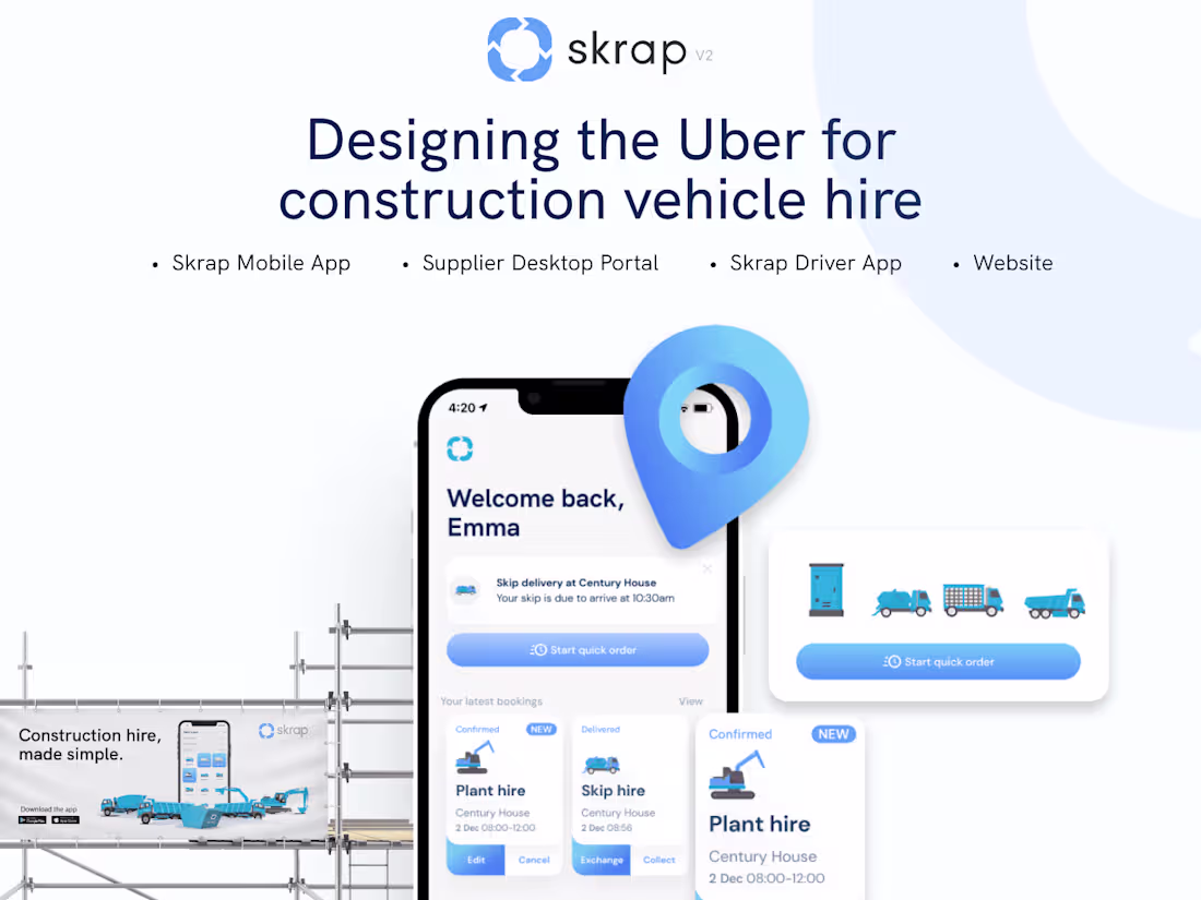 Cover image for Product Design: UI/UX for Waste Management App, Skrap