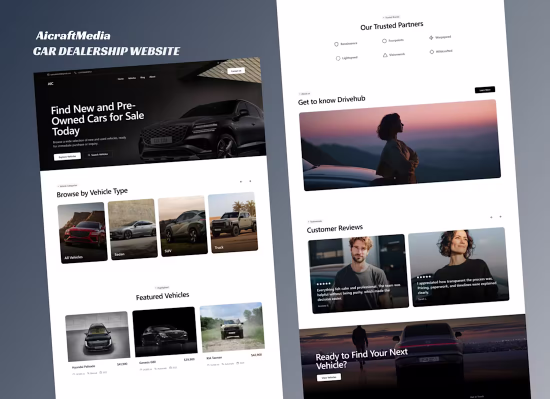Cover image for Car Dealership Website Built on
