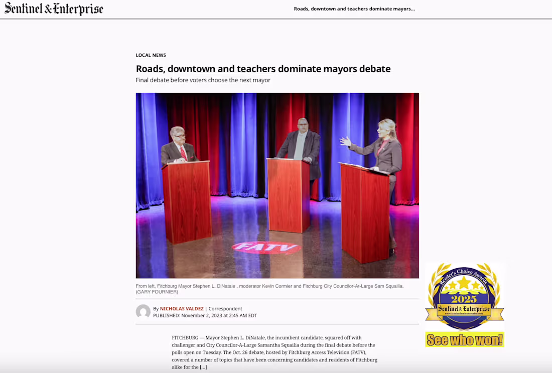 Cover image for Helping out with the coverage of Fitchburg's mayoral electio...