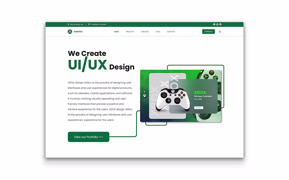 Cover image for Aarticc Agency Landing Page UI Design / Web UI Design on Behance