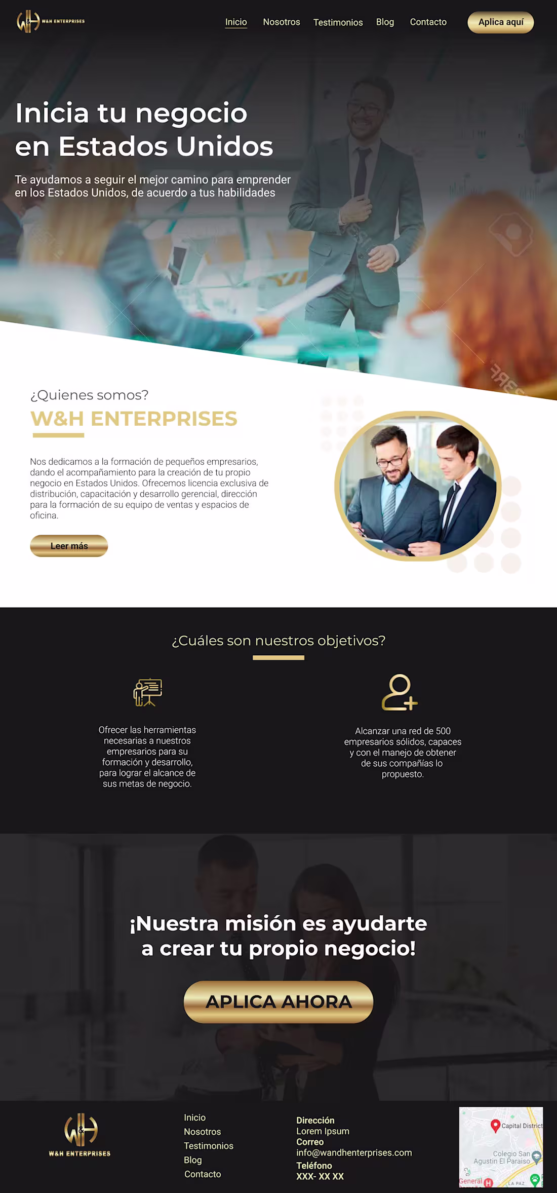 Cover image for DISEÑO WEB PARA W&H ENTERPRISES