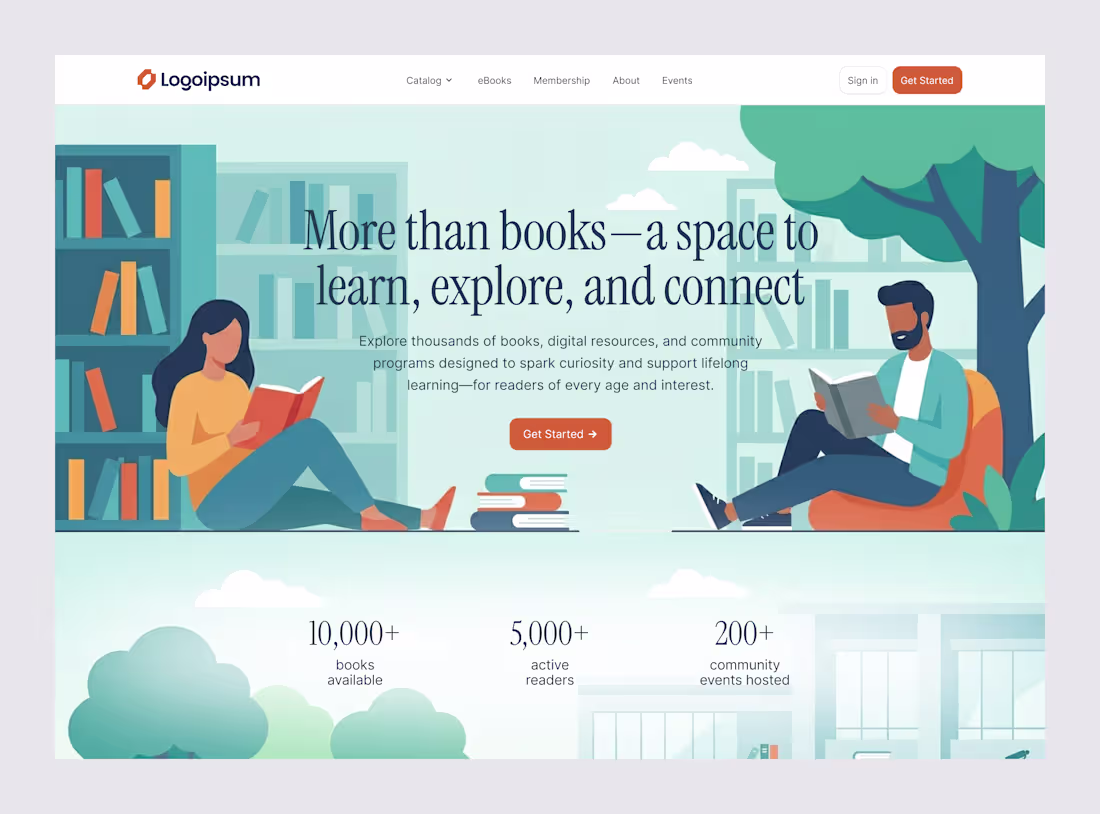 Cover image for Designed a modern library website