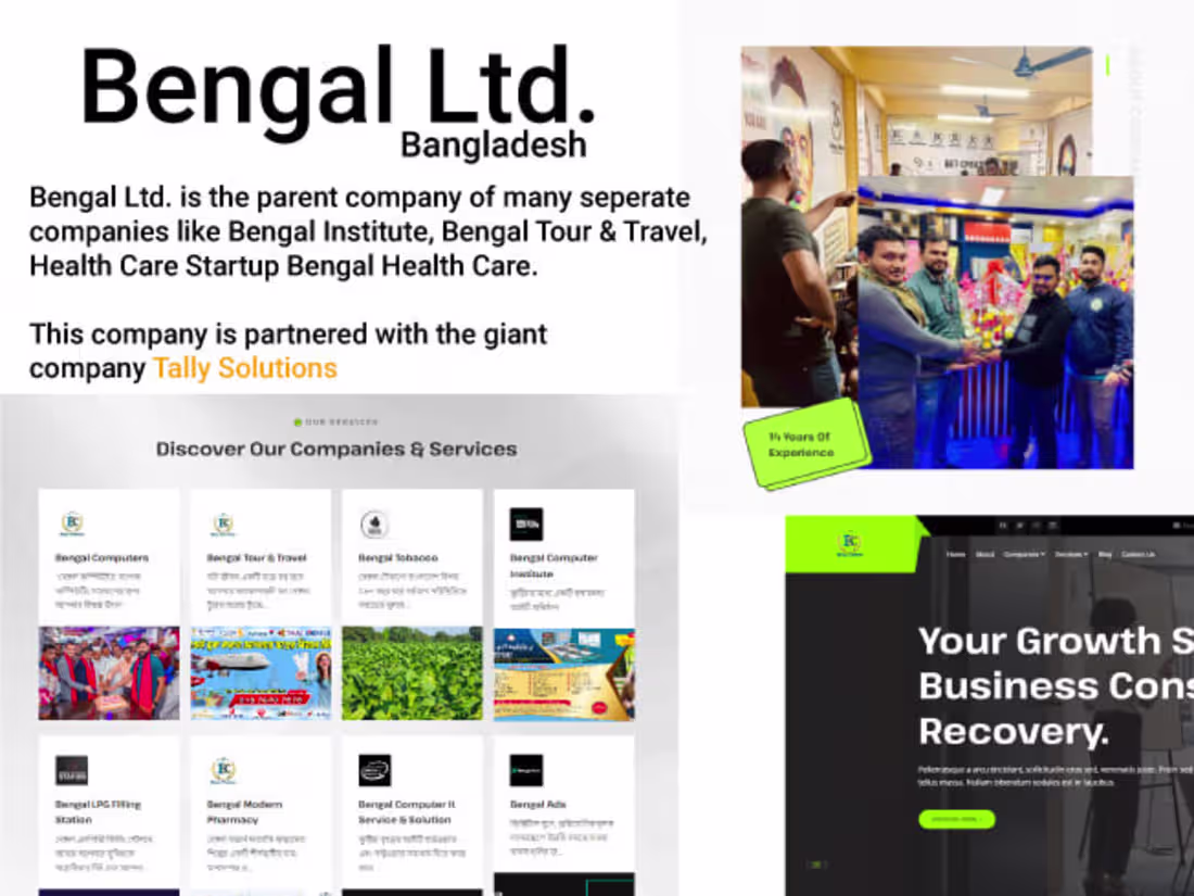 Cover image for Bengal Ltd. A Multi Company's Parent Company Business Website
