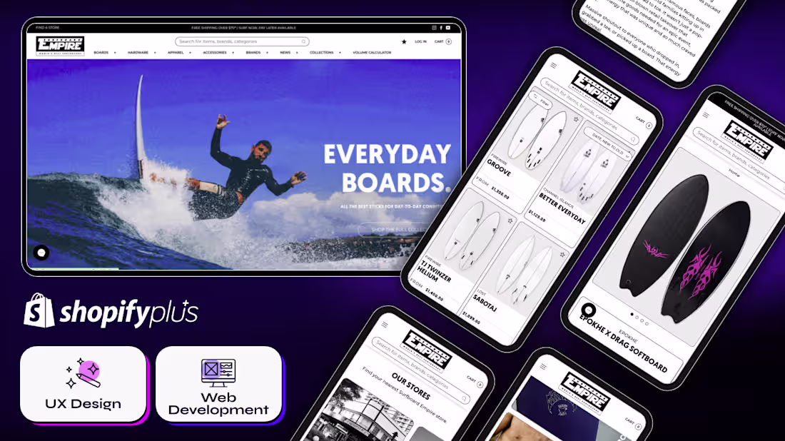 Cover image for Surf Board Empire Shopify Plus UX