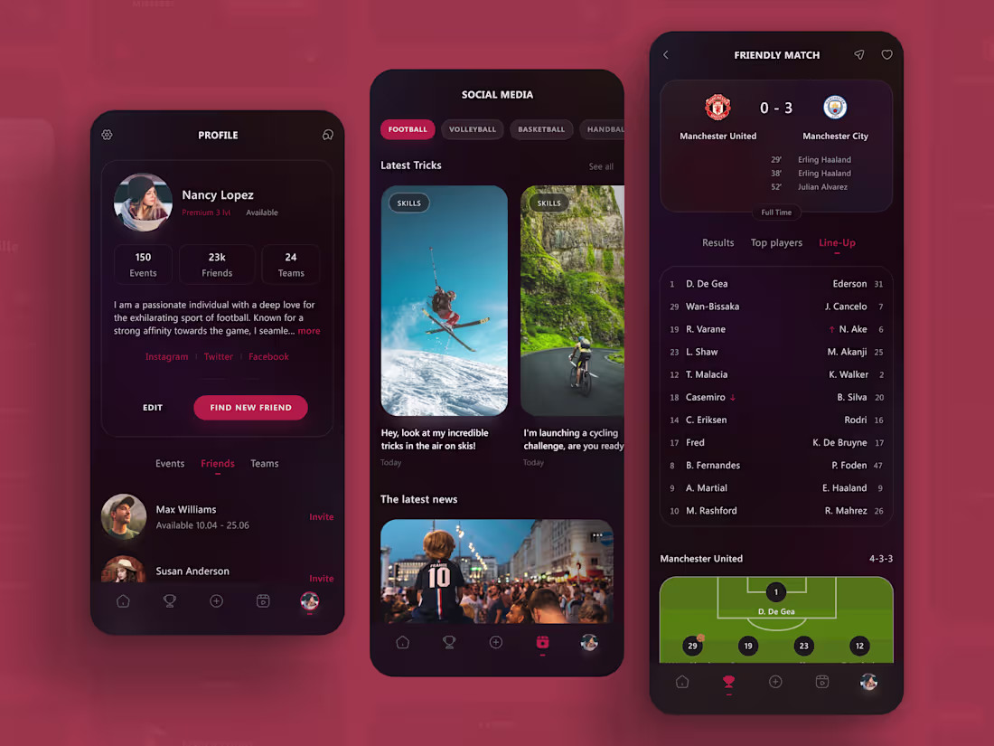 Cover image for Sport Social Event App | Mobile Design