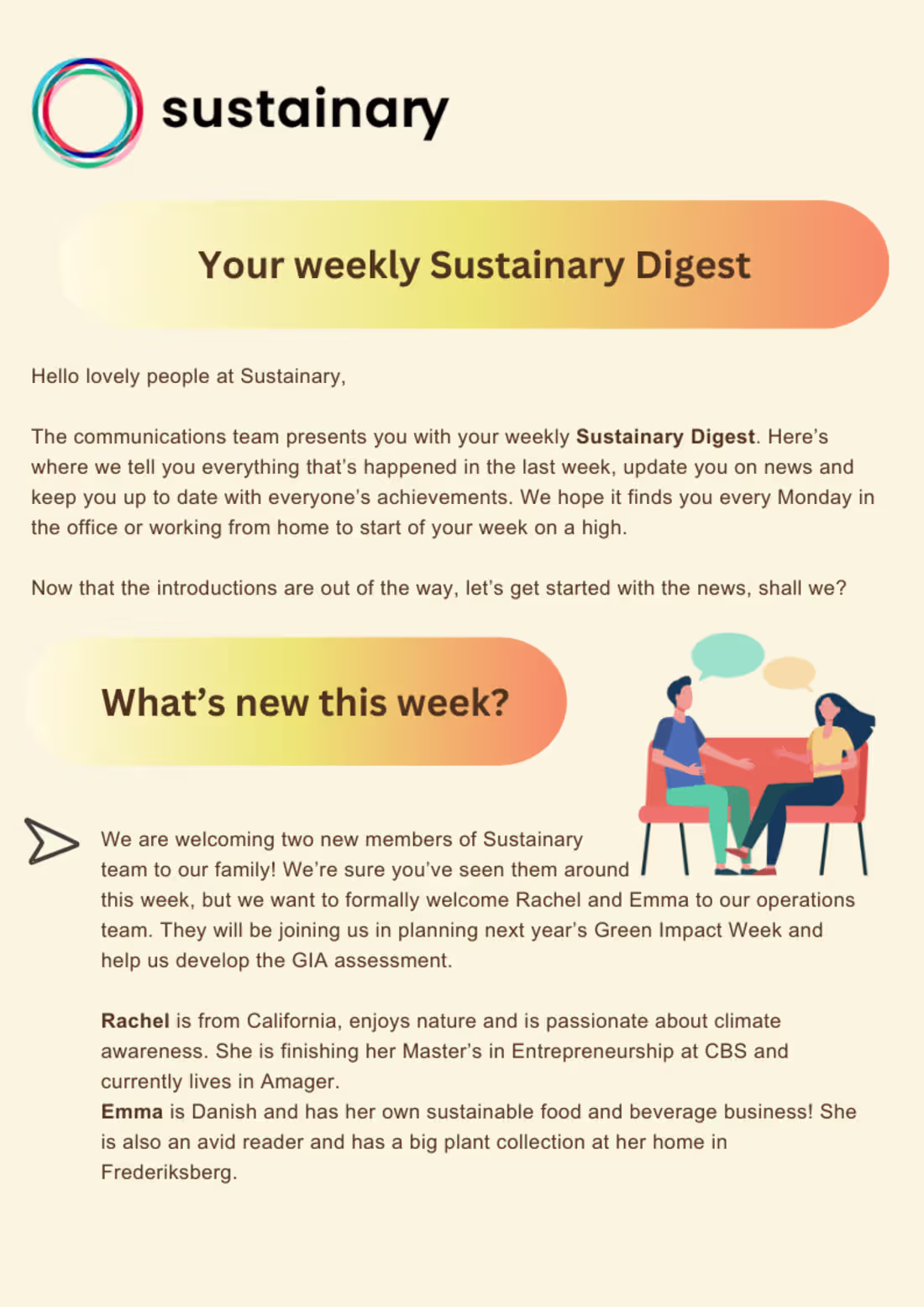 Cover image for Newsletter for a tech startup