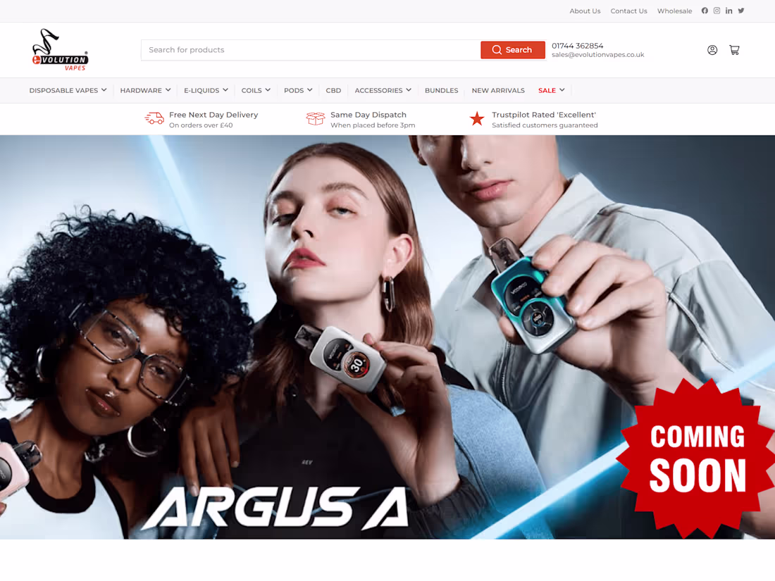 Cover image for Evolution Vapes – #No1 UK Vape Supplier Online