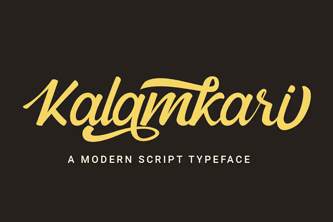 Cover image for Kalamkari - A Modern Script Typeface :: Behance