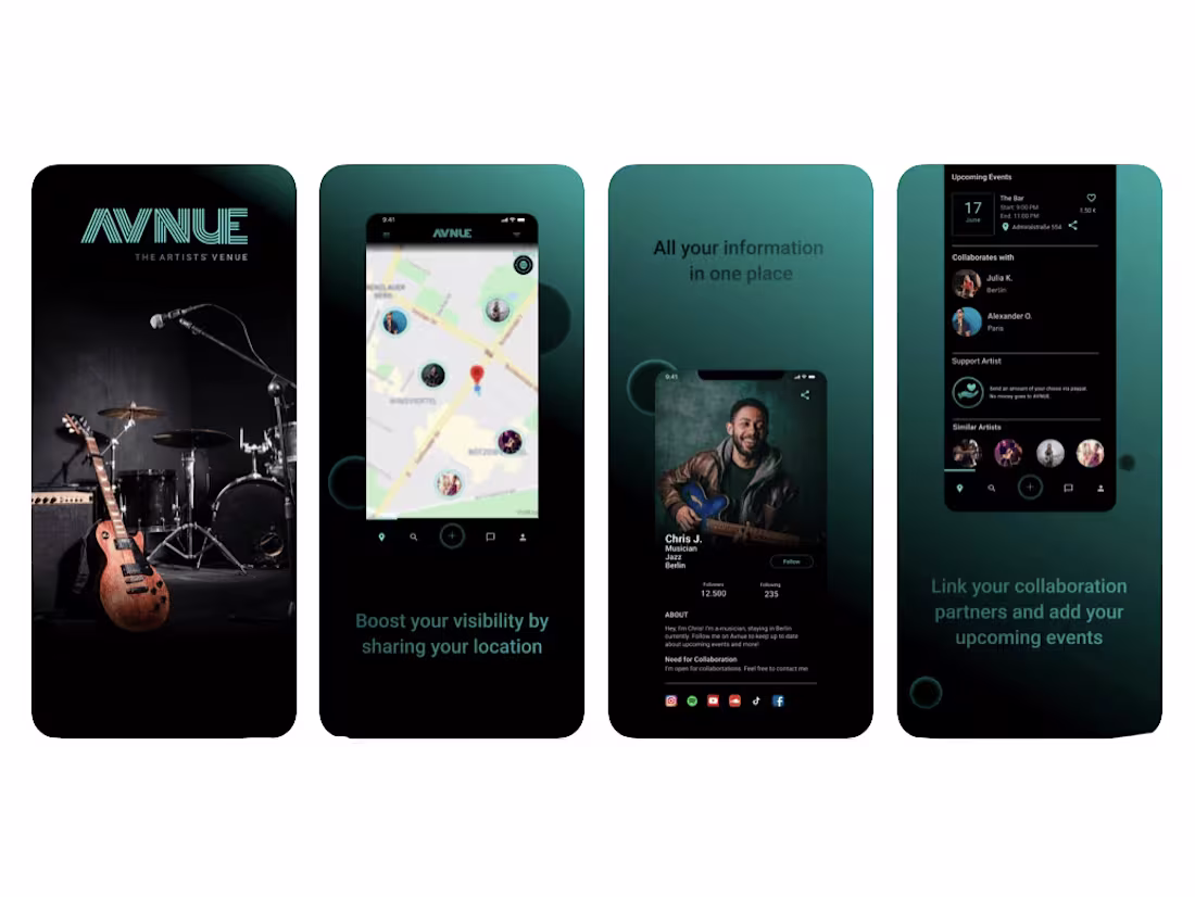Cover image for Avnue - Social App for Artists & Music Explorer - Flutter App