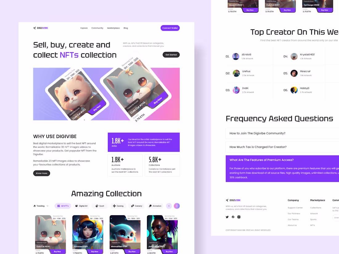 Cover image for DIGIVIBE - NFT Website