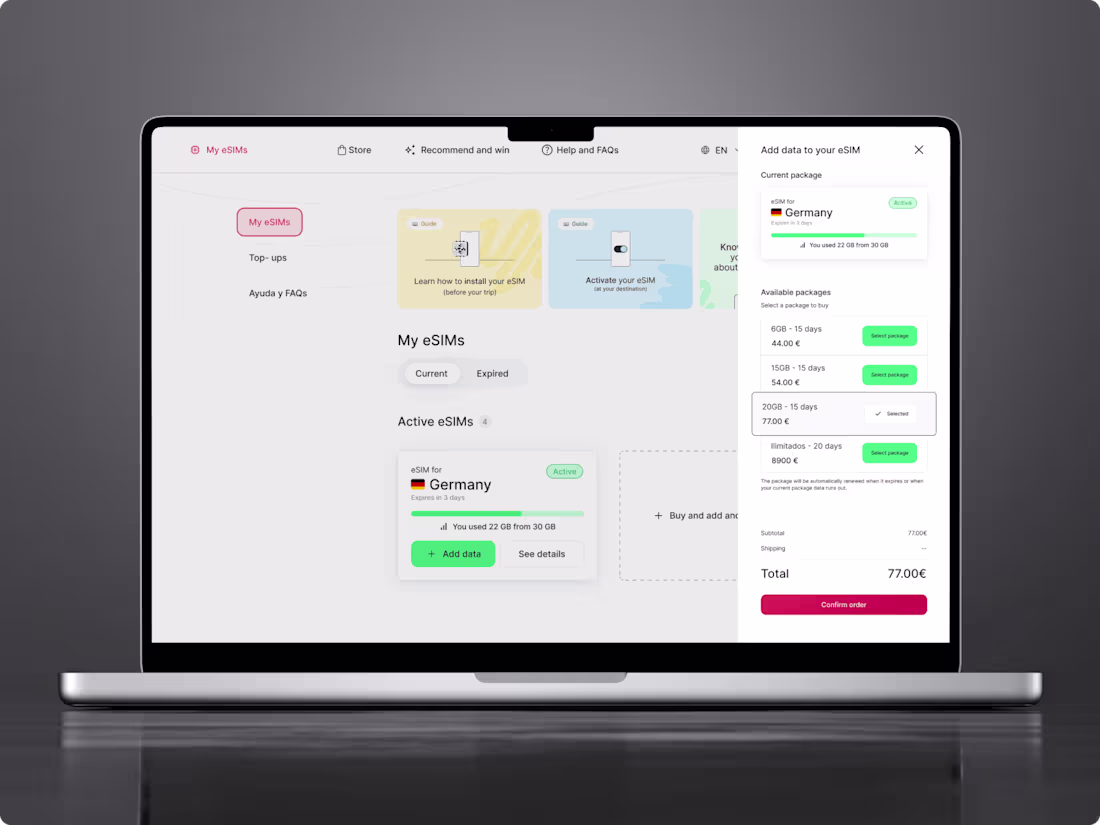 Cover image for Customer Platform and E-commerce for eSIM Provider