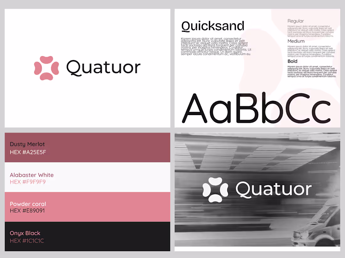 Cover image for Visual identity for Quatuor

Branding concept