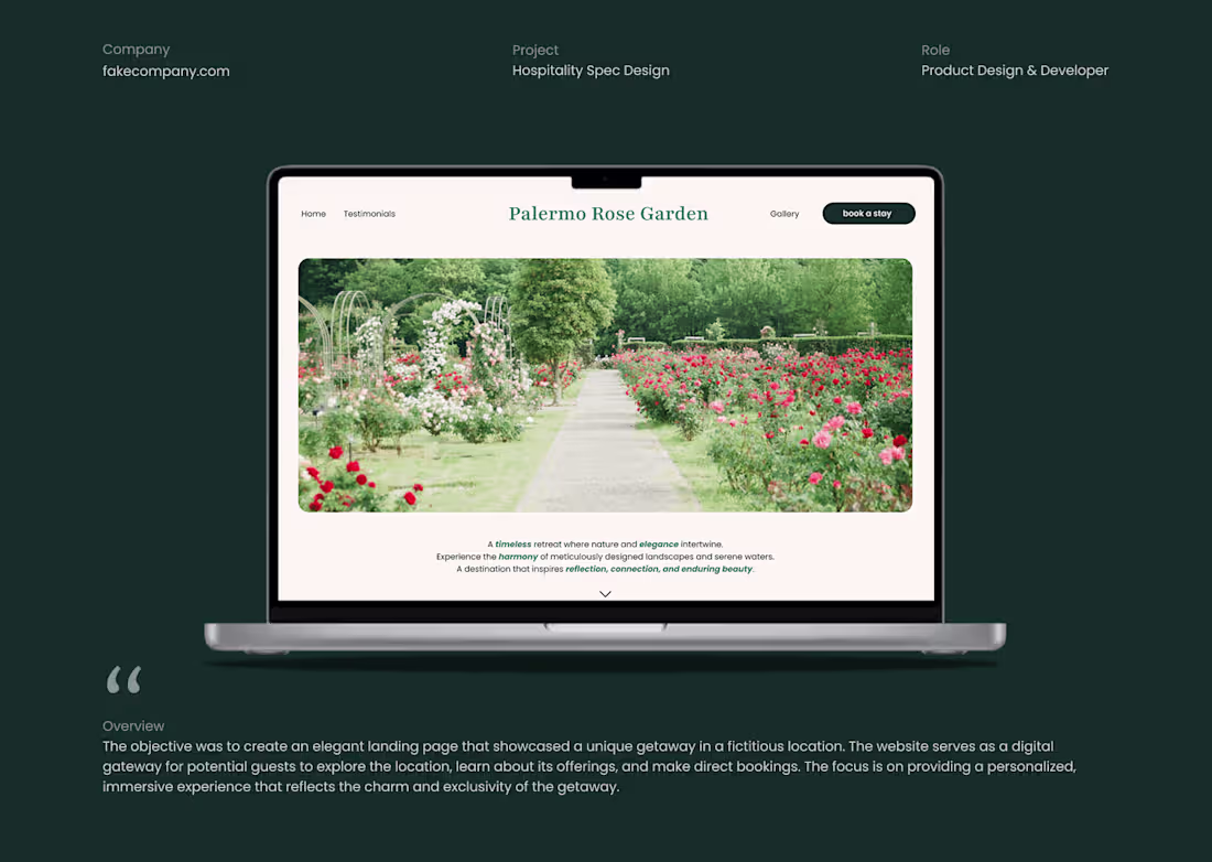Cover image for Palermo Rose Garden Spec Website