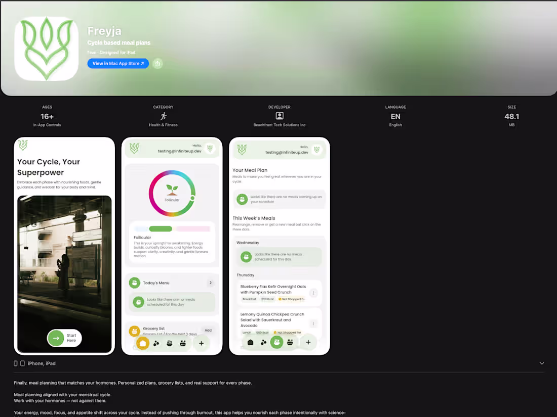 Cover image for Freyja: AI-Powered Health & Personalized Meal Planning App