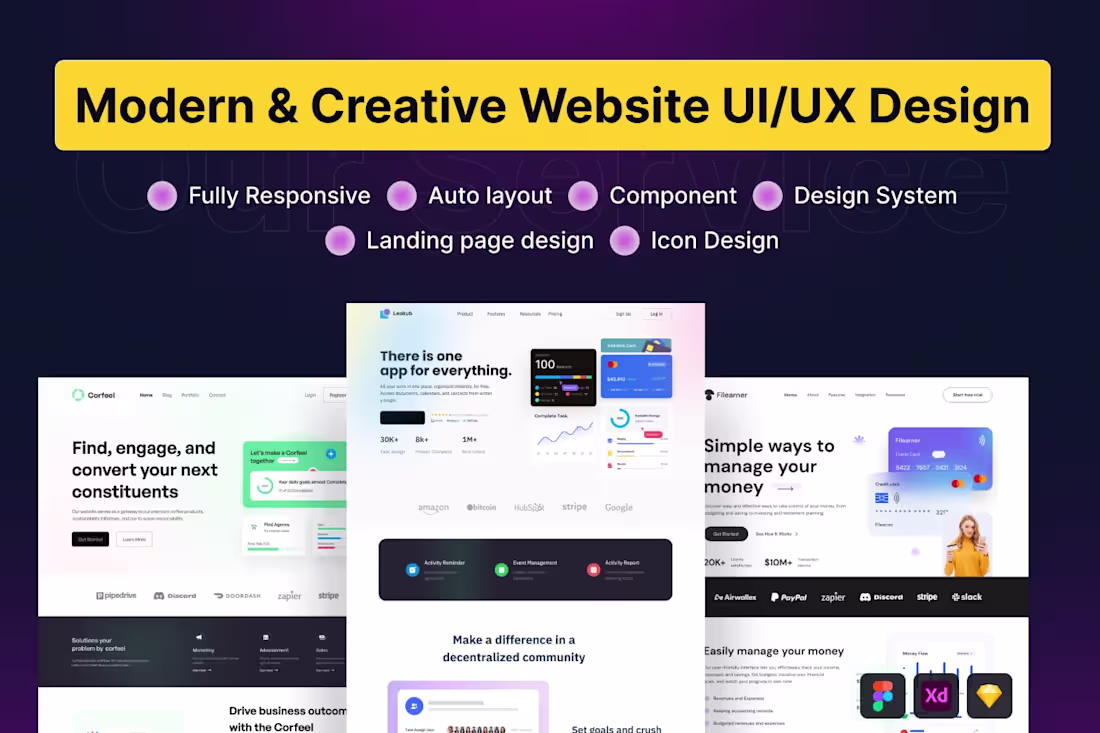 Cover image for UI/UX and landing page Design