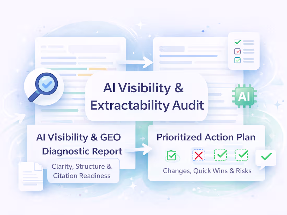 Cover image for Sample: AI Visibility & GEO Diagnostic (Public SaaS Page)