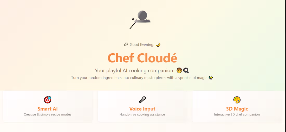 Cover image for Chef Cloudé - AI Recipe Generator | Create Amazing Recipes from…