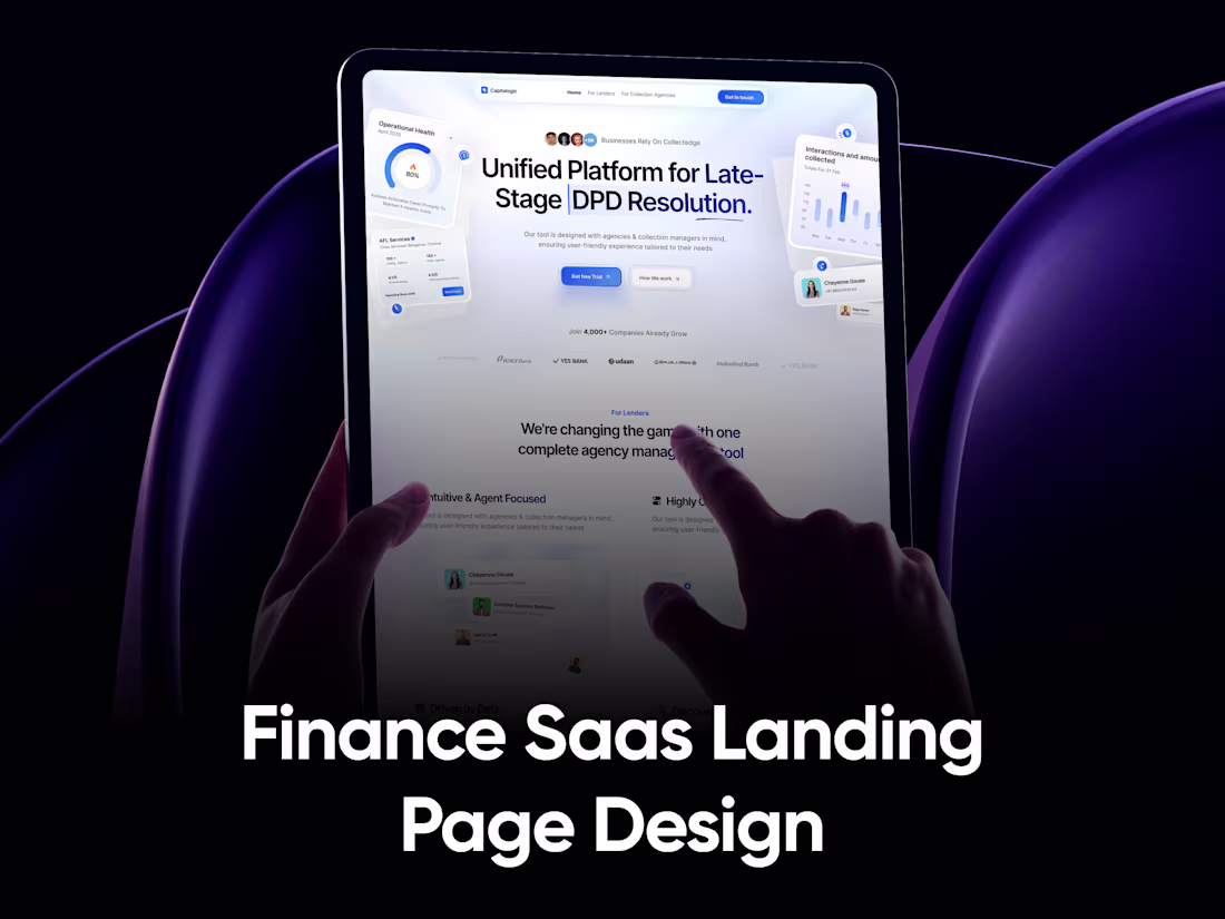 Cover image for Collectedge - Fintech Landing Page UI/UX Design