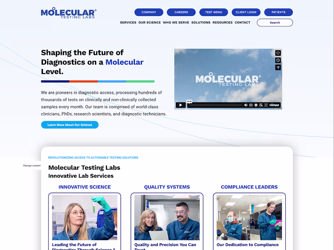 Cover image for Molecular Testing Labs Website Design, Development & Management