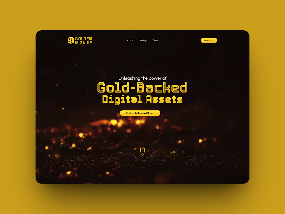 Cover image for Golden Money – Landing Page UI