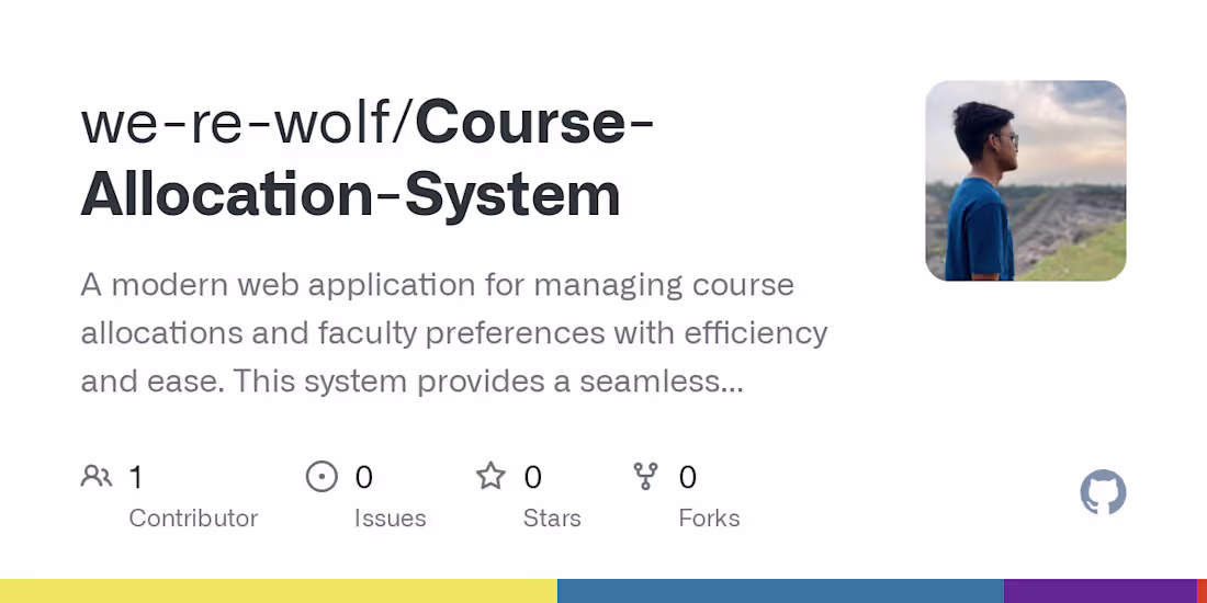 Cover image for GitHub - we-re-wolf/Course-Allocation-System: A modern web appl…